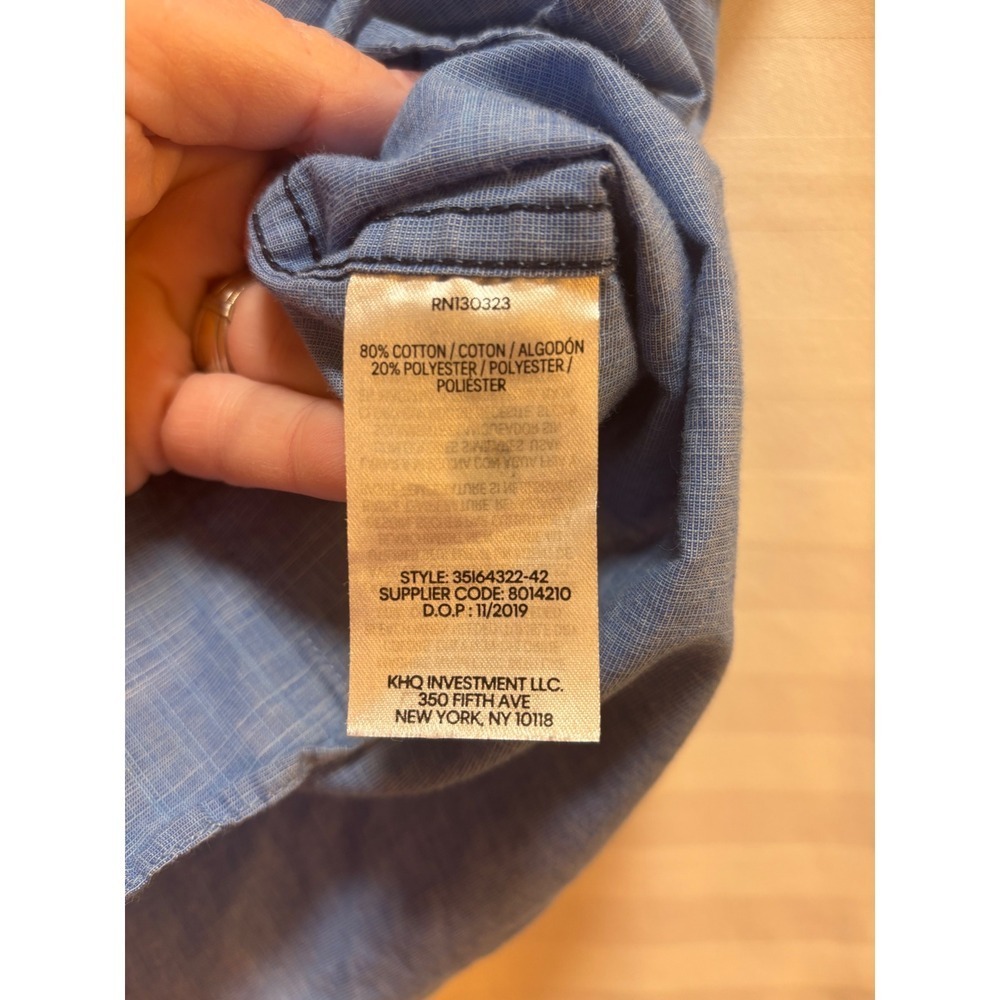 Calvin Klein Jeans Kids Blue Chambray Short Sleeve Button Up‎ Shirt Size M 10 12 - Picture 4 of 5